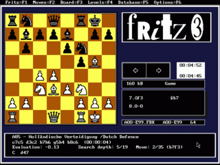 The “Control” board in the Fritz 13 chess program