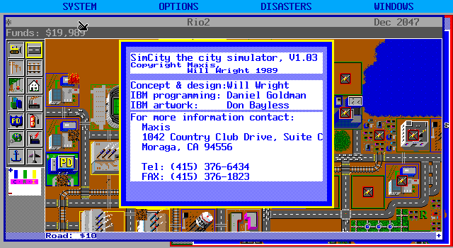 SimCity (DOS) - online game | RetroGames.cz